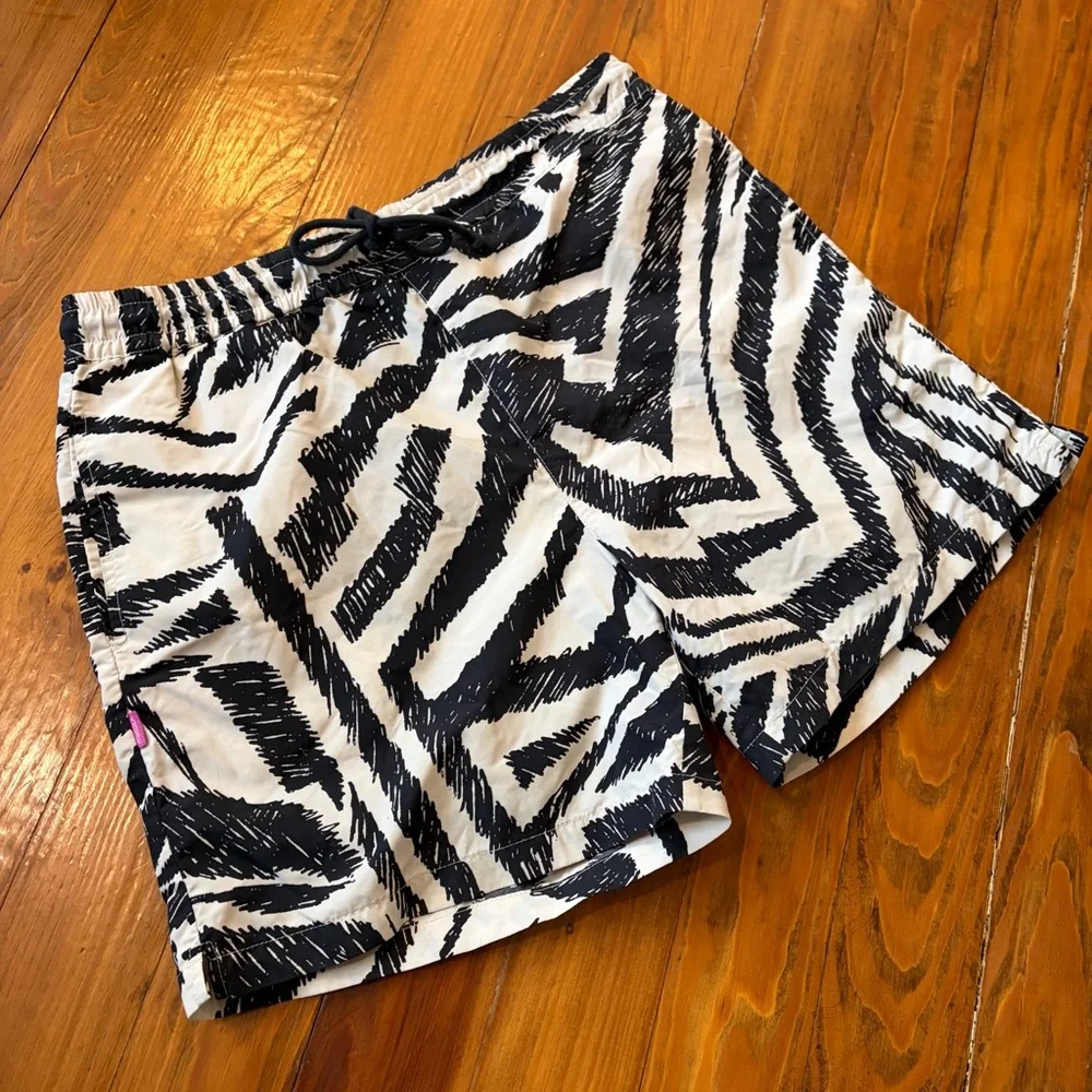 Mishka Board Shorts Size 32 Retro 80s 90s Black‎ White